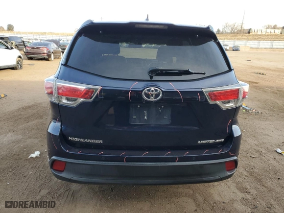2014 Toyota Highlander Limited with VIN 5TDDKRFH4ES038655, listed as a Copart auction lot 86832854 with 132,178 mi miles and Salvage Title. Bid and sale history available at carsss.com. Image 6.