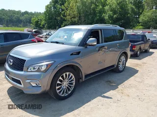 2016 Infiniti QX80 with VIN JN8AZ2NE5G9123443, listed as a IAAI auction lot 42595593 with 150,505 mi miles and . Bid and sale history available at DreamBid. Image 6.