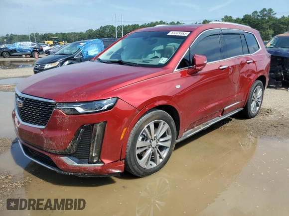 2022 Cadillac XT6 Premium Luxury with VIN 1GYKPCRS7NZ101706, listed as a Copart auction lot 63389985 with 27,021 mi miles and Salvage title. Bid and sale history available at DreamBid. Image 1.