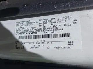 2020 Ford Transit Cargo with VIN 1FTBR1C80LKA75599, listed as a IAAI auction lot 39698416 with Not Provided miles. Bid and sale history available at carsss.com. Image 9.
