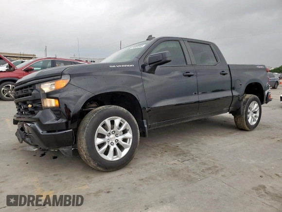 2024 Chevrolet Silverado 1500 Custom with VIN 1GCPDBEK1RZ116972, listed as a Copart auction lot 54860945 with 2,841 mi miles and Salvage Title. Bid and sale history available at DreamBid. Image 1.