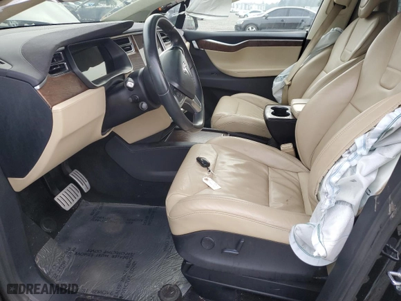 2017 Tesla Model X P100D with VIN 5YJXCDE49HF053723, listed as a Copart auction lot 87761395 with NaN miles and Salvage Title. Bid and sale history available at carsss.com. Image 7.