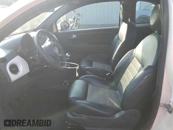 2012 FIAT 500 Sport with VIN 3C3CFFBR7CT310541, listed as a Copart auction lot 58849675 with 107,427 mi miles and Salvage title. Bid and sale history available at DreamBid. Image 7.