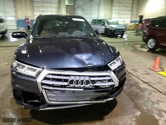 2018 Audi Q5 Premium Plus with VIN WA1BNAFYXJ2068724, listed as a Copart auction lot 43727615 with 57,460 mi miles and Clean Title. Bid and sale history available at carsss.com. Image 14.