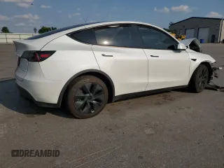 2024 Tesla Model Y Long Range with VIN 7SAYGAEEXRF109995, listed as a Copart auction lot 55160345 with Not provided miles and Salvage title. Bid and sale history available at DreamBid. Image 3.