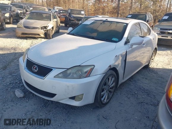2007 Lexus IS 250 with VIN JTHCK262672010640, listed as a IAAI auction lot 41659524 with 328,686 mi miles. Bid and sale history available at carsss.com. Image 2.