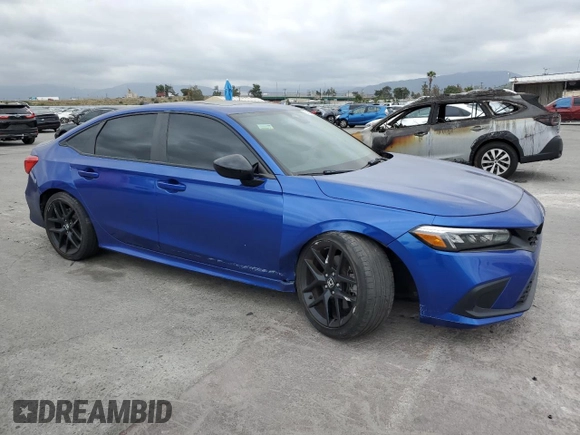 2022 Honda Civic Si with VIN 2HGFE1E51NH471195, listed as a Copart auction lot 53160375 with 26,032 mi miles and Salvage Title. Bid and sale history available at DreamBid. Image 4.