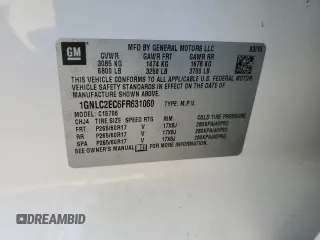 2015 Chevrolet Tahoe Commercial with VIN 1GNLC2EC6FR631060, listed as a Copart auction lot 60708295 with 158,537 mi miles and Clean title. Bid and sale history available at DreamBid. Image 13.