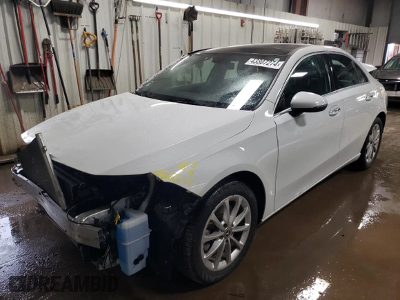 2020 Mercedes-Benz A 220 with VIN WDD3G4FB9LW038522, listed as a Copart auction lot 43307274 with 27,161 mi miles and Salvage Title. Bid and sale history available at DreamBid. Image 1.