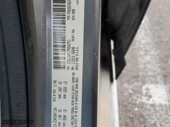2007 Chrysler Sebring Sdn Touring with VIN 1C3LC56R17N542751, listed as a Copart auction lot 77916724 with 167,442 mi miles and Salvage Title. Bid and sale history available at carsss.com. Image 12.