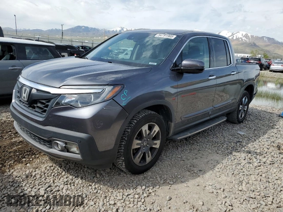 2017 Honda Ridgeline RTL-E with VIN 5FPYK3F75HB025743, listed as a Copart auction lot 54791905 with 163,055 mi miles and Salvage title. Bid and sale history available at DreamBid. Image 1.