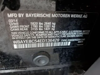 2014 BMW 7 Series ALPINA B7 z VIN WBAYE8C54ED136428, wystawiony jako Copart lot #61866855 z przebiegiem 126 118 mil mil oraz Szkoda całkowita • Salvage title. Historia ofert i sprzedaży dostępna na DreamBid. Obrazek 12.