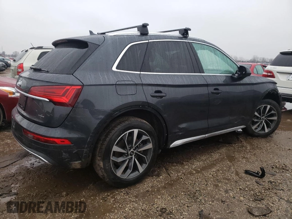 2021 Audi Q5 Premium Plus with VIN WA1BAAFY6M2025207, listed as a Copart auction lot 71050522 with 25,831 mi miles and . Bid and sale history available at DreamBid. Image 3.