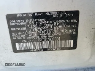 2013 Subaru Crosstrek Limited z VIN JF2GPAKCXD2901301, wystawiony jako Copart lot #86187224 z przebiegiem 160 379 mil mil oraz Szkoda całkowita • Salvage title. Historia ofert i sprzedaży dostępna na DreamBid. Obrazek 15.