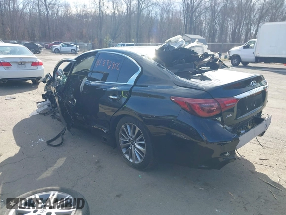 2021 Infiniti Q50 3.0t LUXE with VIN JN1EV7BR0MM752360, listed as a IAAI auction lot 41892956 with 63,990 mi miles. Bid and sale history available at carsss.com. Image 3.