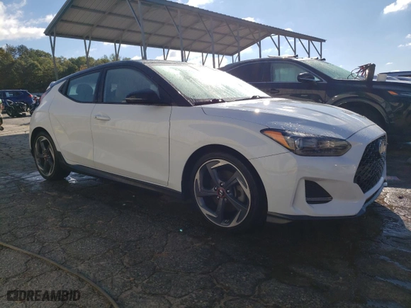 2019 Hyundai Veloster Turbo R-Spec with VIN KMHTH6AB7KU019421, listed as a Copart auction lot 79091154 with 0 mi miles and Non Repairable. Bid and sale history available at carsss.com. Image 4.