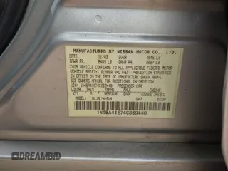 2004 Nissan Maxima SE z VIN 1N4BA41E74C869440, wystawiony jako IAAI lot #41886525 z przebiegiem 130 327 mil mil oraz . Historia ofert i sprzedaży dostępna na DreamBid. Obrazek 9.
