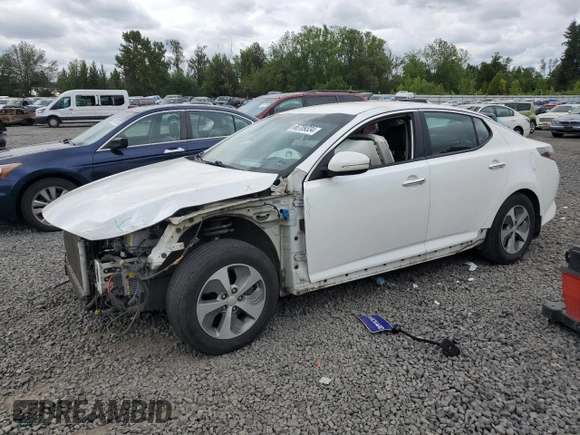 2014 Kia Optima Hybrid LX with VIN KNAGM4AD0E5070309, listed as a Copart auction lot 66709334 with 0 mi miles and Salvage Title. Bid and sale history available at carsss.com. Image 1.