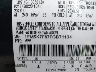 2015 Ford Explorer Limited with VIN 1FM5K7F87FGB71104, listed as a IAAI auction lot 41834277 with 151,060 mi miles and . Bid and sale history available at carsss.com. Image 9.
