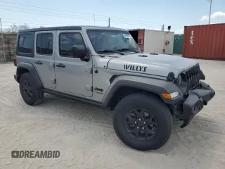 2020 Jeep Wrangler Unlimited Willys with VIN 1C4HJXDG7LW186671, listed as a Copart auction lot 54090865 with 67,882 mi miles and Salvage title. Bid and sale history available at DreamBid. Image 4.