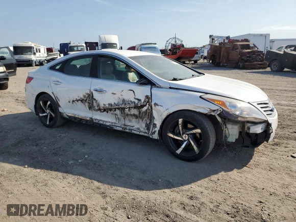 2013 Hyundai Azera with VIN KMHFG4JG8DA226176, listed as a Copart auction lot 53121455 with 123,142 mi miles and Salvage Title. Bid and sale history available at carsss.com. Image 4.