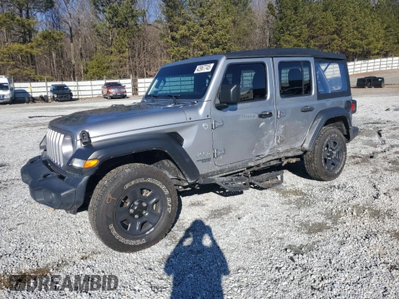 2020 Jeep Wrangler Unlimited Sport with VIN 1C4HJXDM1LW248717, listed as a Copart auction lot 42967745 with 50,496 mi miles and Salvage title. Bid and sale history available at DreamBid. Image 1.