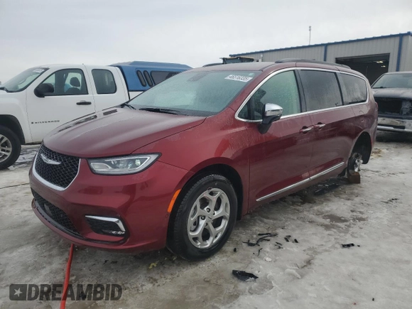 2023 Chrysler Pacifica Limited with VIN 2C4RC3GG5PR600273, listed as a Copart auction lot 46516335 with 34,057 mi miles and Non repairable. Bid and sale history available at DreamBid. Image 1.