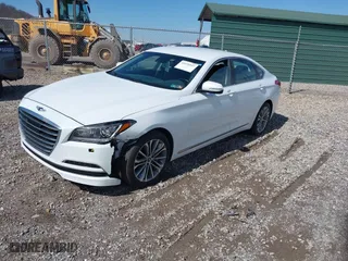 2017 Genesis G80 3.8L with VIN KMHGN4JE3HU166577, listed as a IAAI auction lot 41976937 with 117,635 mi miles. Bid and sale history available at carsss.com. Image 2.