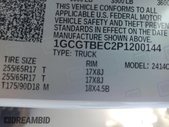 2023 Chevrolet Colorado 4WD Work Truck z VIN 1GCGTBEC2P1200144, wystawiony jako IAAI lot #42626480 z przebiegiem 29 151 mil mil oraz . Historia ofert i sprzedaży dostępna na DreamBid. Obrazek 21.