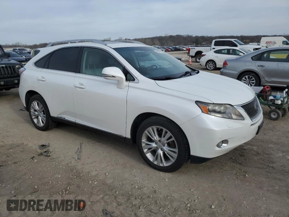 2010 Lexus RX 450h with VIN JTJBC1BA0A2016911, listed as a Copart auction lot 42614515 with 169,490 mi miles and Salvage title. Bid and sale history available at DreamBid. Image 4.