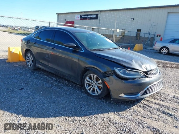 2015 Chrysler 200 Limited with VIN 1C3CCCABXFN653344, listed as a IAAI auction lot 41806428 with 198,835 mi miles. Bid and sale history available at carsss.com. Image 1.