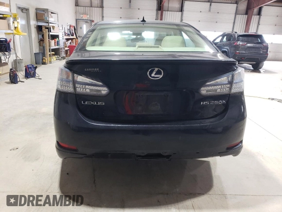2010 Lexus HS 250h with VIN JTHBB1BA3A2005311, listed as a Copart auction lot 75595664 with 117,906 mi miles and Salvage Title. Bid and sale history available at DreamBid. Image 6.