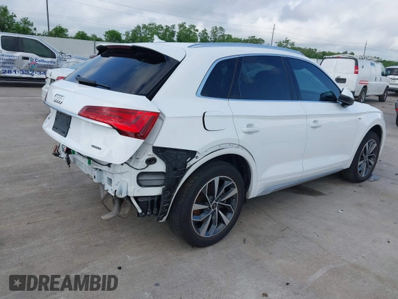 2022 Audi Q5 S line Premium Plus with VIN WA1EAAFY7N2088928, listed as a IAAI auction lot 42068146 with 42,956 mi miles and . Bid and sale history available at DreamBid. Image 4.