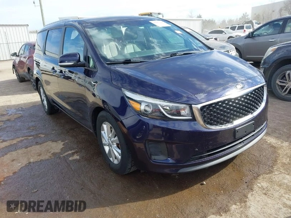 2018 Kia Sedona LX with VIN KNDMB5C15J6390850, listed as a IAAI auction lot 41667222 with 114,879 mi miles. Bid and sale history available at carsss.com. Image 1.