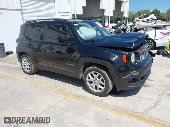 2018 Jeep Renegade Latitude with VIN ZACCJABB7JPH06179, listed as a IAAI auction lot 41900688 with 115,277 mi miles. Bid and sale history available at carsss.com. Image 1.
