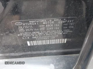 2016 Hyundai Azera Limited с VIN KMHFH4JG5GA509233, выставлен на аукционе IAAI как лот 42465281 с пробегом 206 900 миль миль и . История ставок и продаж доступна на DreamBid. Изображение 9.