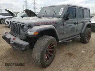 2021 Jeep Wrangler Unlimited Rubicon with VIN 1C4HJXFG4MW531718, listed as a Copart auction lot 56639895 with 34,719 mi miles and Salvage title. Bid and sale history available at DreamBid. Image 1.