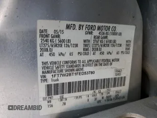 2015 Ford F-250 Lariat with VIN 1FT7W2BT1FED53780, listed as a Copart auction lot 44793675 with 380,408 mi miles and Salvage title. Bid and sale history available at DreamBid. Image 13.