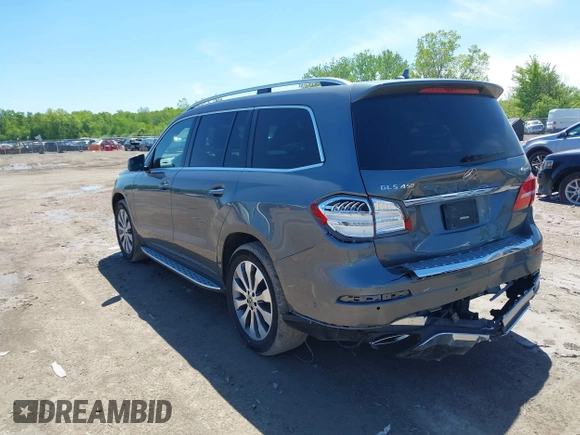 2019 Mercedes-Benz GLS 450 with VIN 4JGDF6EE9KB226581, listed as a IAAI auction lot 42242308 with 80,616 mi miles and . Bid and sale history available at DreamBid. Image 3.