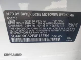 2015 BMW X5 xDrive35i z VIN 5UXKR0C52F0P15584, wystawiony jako IAAI lot #41965143 z przebiegiem 94 118 mil mil oraz . Historia ofert i sprzedaży dostępna na DreamBid. Obrazek 9.