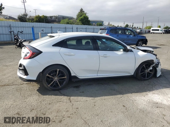 2021 Honda Civic Sport with VIN SHHFK7H41MU410607, listed as a Copart auction lot 53364725 with 20,321 mi miles and Salvage Title. Bid and sale history available at DreamBid. Image 3.