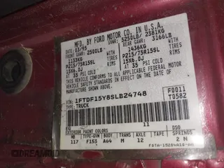 1995 Ford F-150 with VIN 1FTDF15Y8SLB24748, listed as a IAAI auction lot 42105338 with Not provided miles and . Bid and sale history available at DreamBid. Image 9.