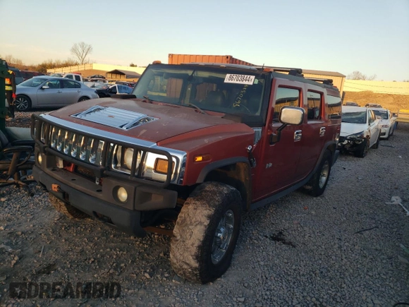 2004 Hummer H2 with VIN 5GRGN23U44H111389, listed as a Copart auction lot 86703844 with 76,240 mi miles and Clean Title. Bid and sale history available at carsss.com. Image 1.