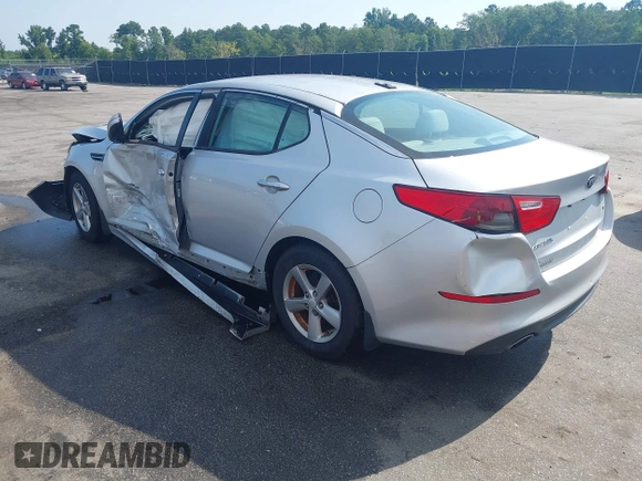 2015 Kia Optima LX with VIN 5XXGM4A75FG378795, listed as a IAAI auction lot 42604014 with 57,199 mi miles and . Bid and sale history available at DreamBid. Image 3.