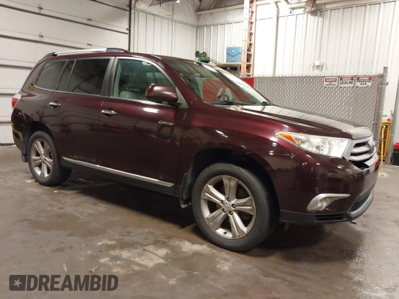 2013 Toyota Highlander Limited with VIN 5TDDK3EH0DS273650, listed as a IAAI auction lot 42488316 with 256,774 mi miles and . Bid and sale history available at DreamBid. Image 1.