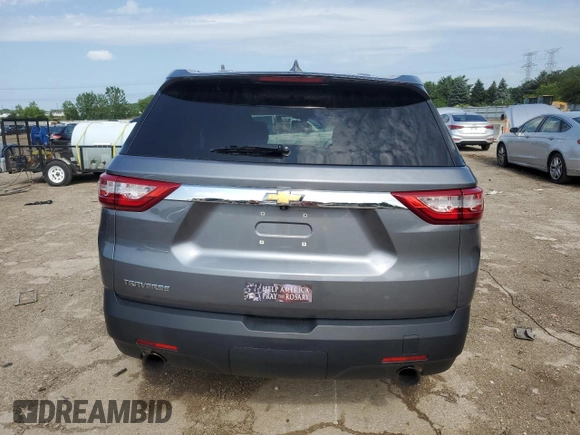 2020 Chevrolet Traverse LS with VIN 1GNERFKW4LJ185840, listed as a Copart auction lot 61645455 with 47,682 mi miles and Salvage title. Bid and sale history available at DreamBid. Image 6.
