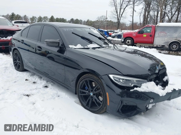 2021 BMW 3 Series M340i xDrive with VIN 3MW5U9J01M8B63472, listed as a IAAI auction lot 41425056 with 63,223 mi miles. Bid and sale history available at carsss.com. Image 1.