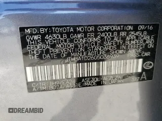 2016 Lexus IS 200t with VIN JTHBA1D26G5036939, listed as a Copart auction lot 58451515 with 84,049 mi miles and Salvage title. Bid and sale history available at DreamBid. Image 12.