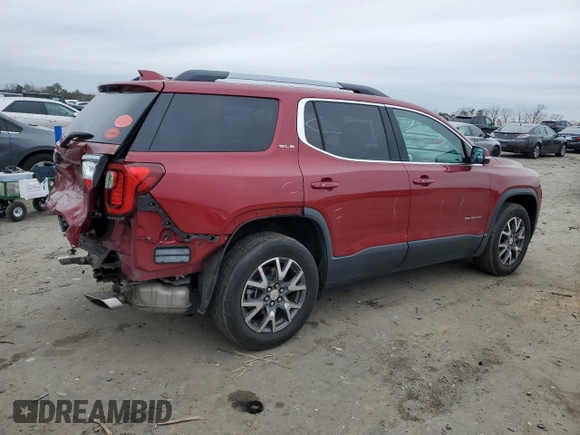2020 GMC Acadia SLE with VIN 1GKKNKLS8LZ154690, listed as a Copart auction lot 43433925 with 67,447 mi miles and Salvage Title. Bid and sale history available at DreamBid. Image 3.