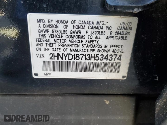 2003 Acura MDX Touring Pkg RES with VIN 2HNYD18713H534374, listed as a Copart auction lot 77466024 with 161,945 mi miles and Salvage Title. Bid and sale history available at carsss.com. Image 13.